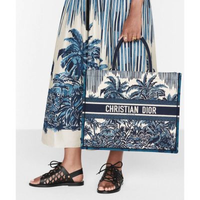 Alternative view of Replica Dior Book Tote In Blue Palms Embroidery M1286