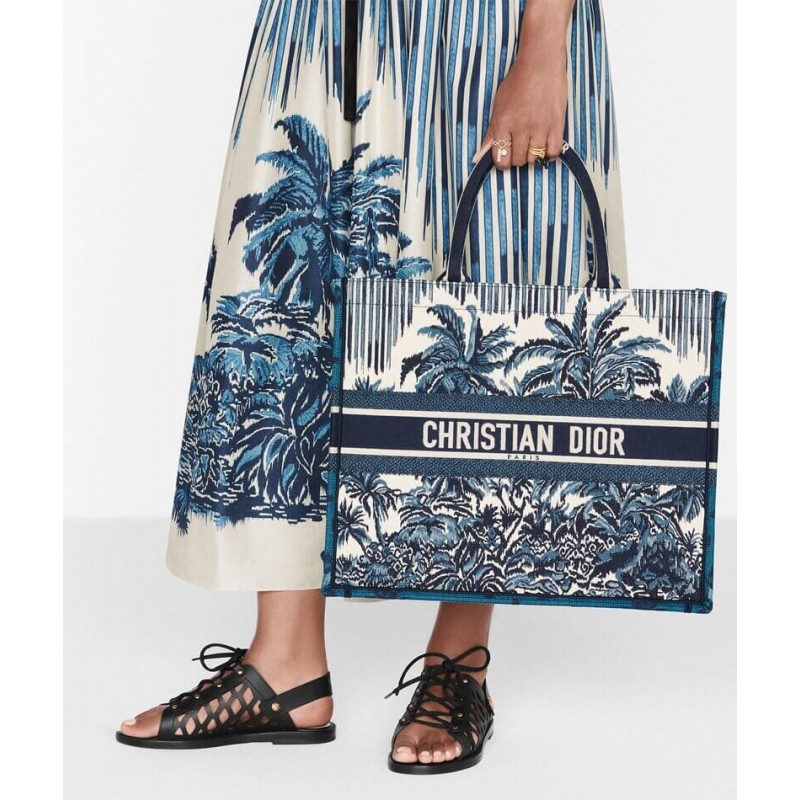Replica Dior Book Tote In Blue Palms Embroidery M1286 - Image 2
