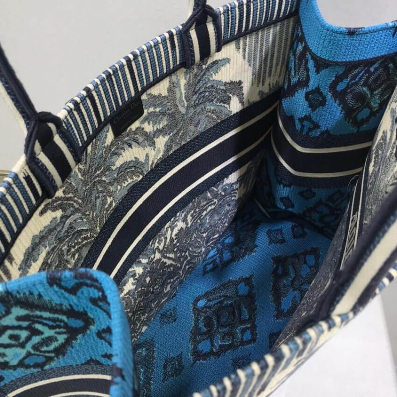 Replica Dior Book Tote In Blue Palms Embroidery M1286 - Image 11