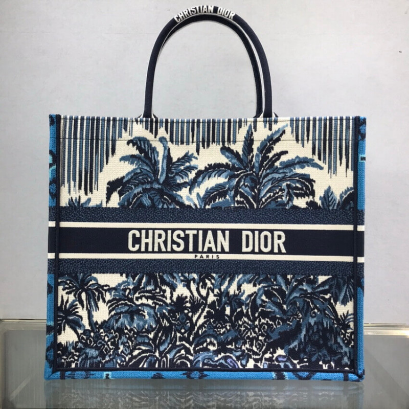 Replica Dior Book Tote In Blue Palms Embroidery M1286 - Image 3