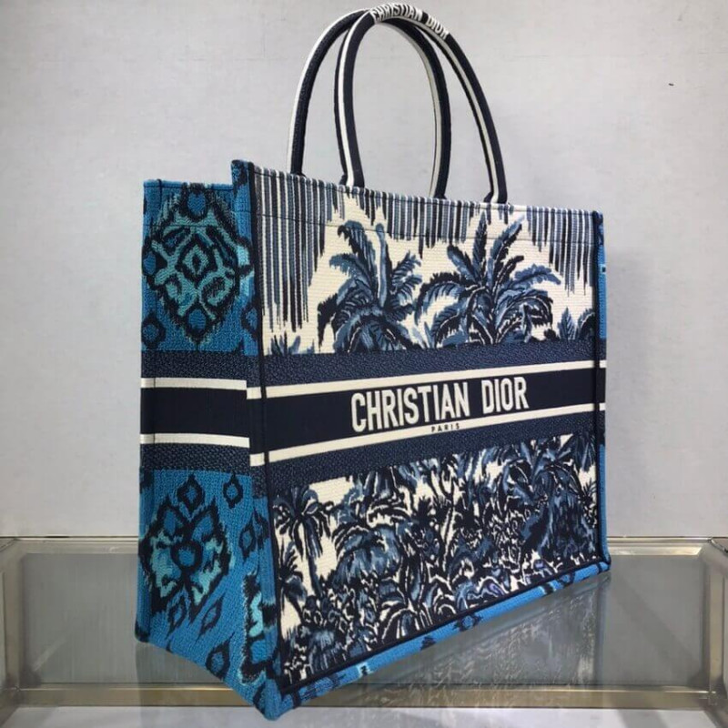 Replica Dior Book Tote In Blue Palms Embroidery M1286 - Image 5