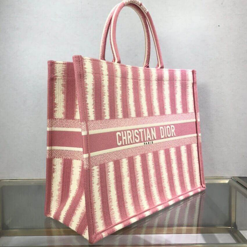 Replica Dior Book Tote Pink D-Stripes Embroidery M1286 - Image 4