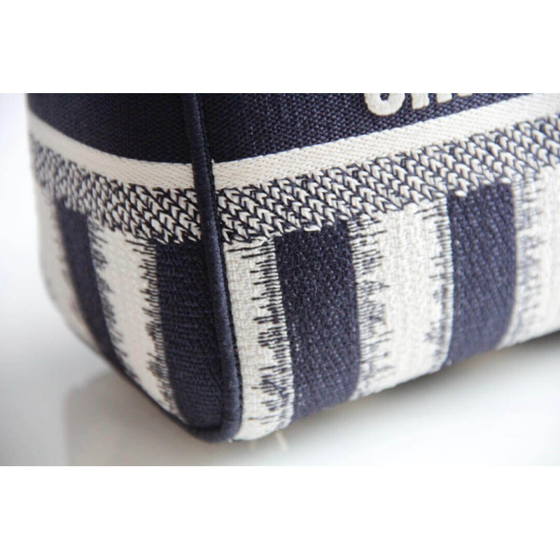 Replica Dior Medium Blue D-Stripes Embroidery Lady D-Lite Bag M0565 - Image 9