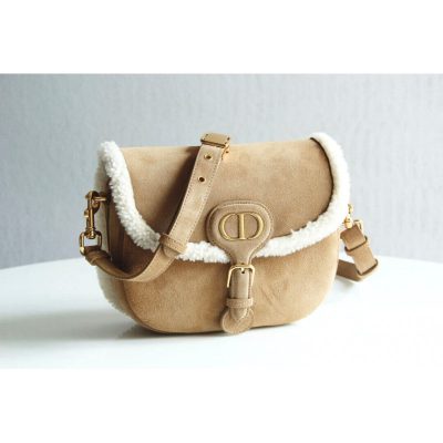 Alternative view of Replica Dior Medium Bobby Bag In Camel-Colored Shearling M9319