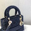 Best Replicas Bags - Dior Medium Lady D-Lite Bag Embroidered Velvet M0565O Top Quality Louis Vuitton LV Replica Bags On Sales