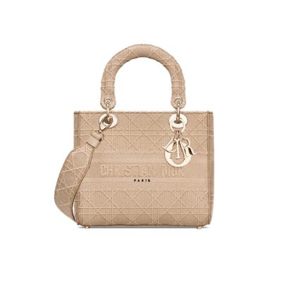 Replica Dior Medium Lady D-Lite Cannage Embroidery M0565