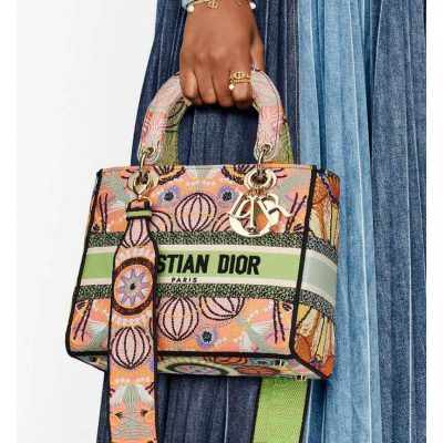 Alternative view of Replica Dior Medium Lady D-Lite Multicolor Dior In Lights Embroidery M0565