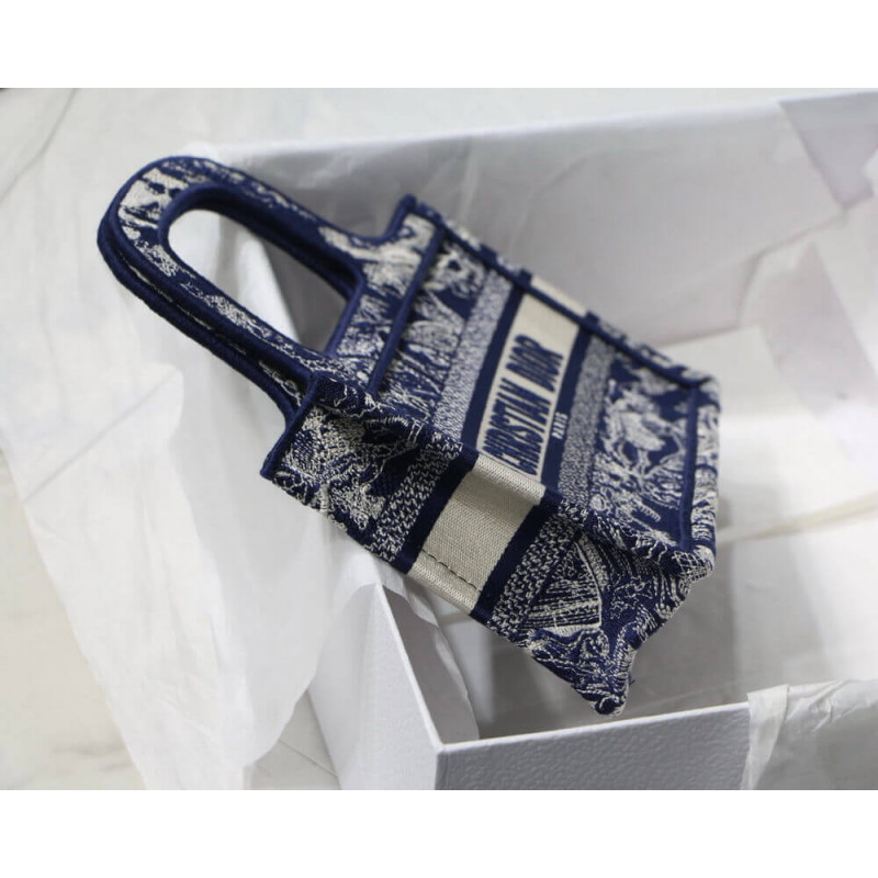 Replica Dior Mini Book Tote Blue Toile De Jouy Reverse Embroidery M1271 - Image 7