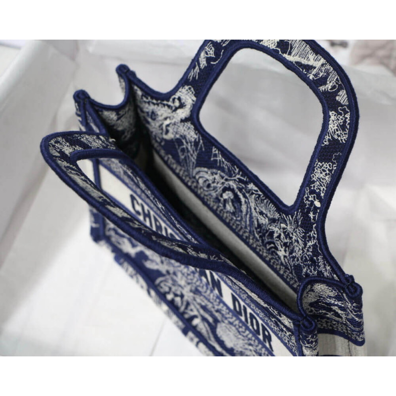 Replica Dior Mini Book Tote Blue Toile De Jouy Reverse Embroidery M1271 - Image 9