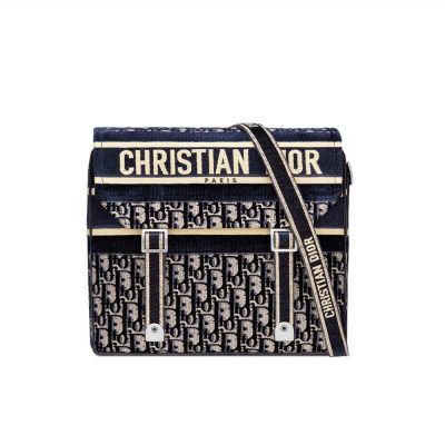 Replica Dior Oblique Embroidered Velvet Diorcamp Messenger Bag M1291V