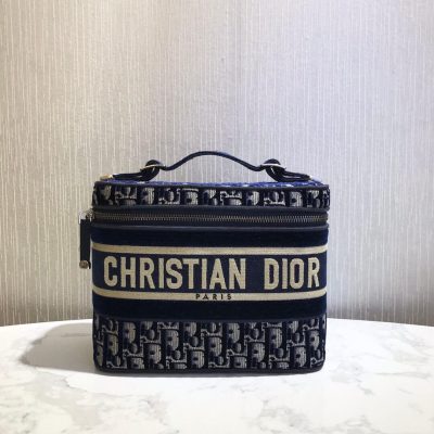 Alternative view of Replica Dior Oblique Embroidered Velvet Diortravel Vanity Case S5480V