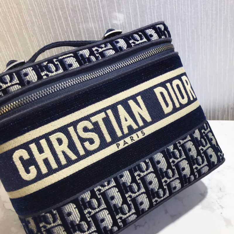 Replica Dior Oblique Embroidered Velvet Diortravel Vanity Case S5480V - Image 4