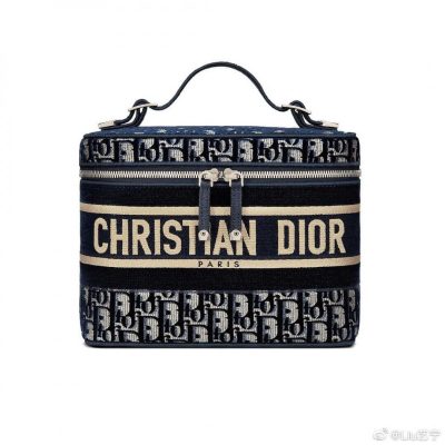 Replica Dior Oblique Embroidered Velvet Diortravel Vanity Case S5480V
