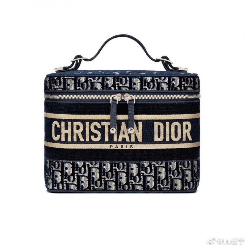 Replica Dior Oblique Embroidered Velvet Diortravel Vanity Case S5480V