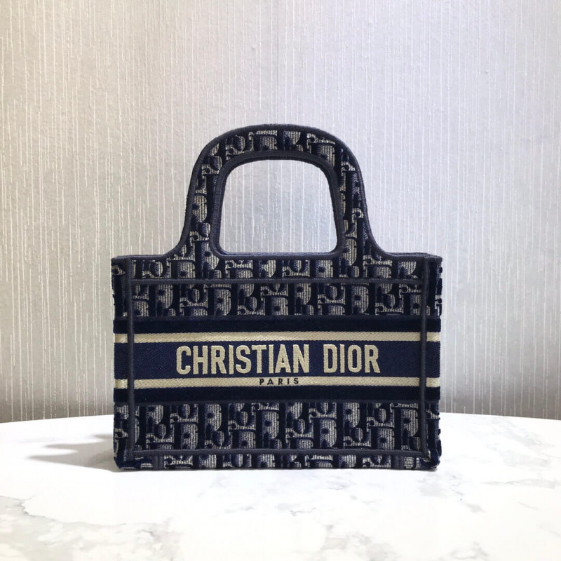 Replica Dior Oblique Embroidered Velvet Mini Book Tote S5475Z - Image 3