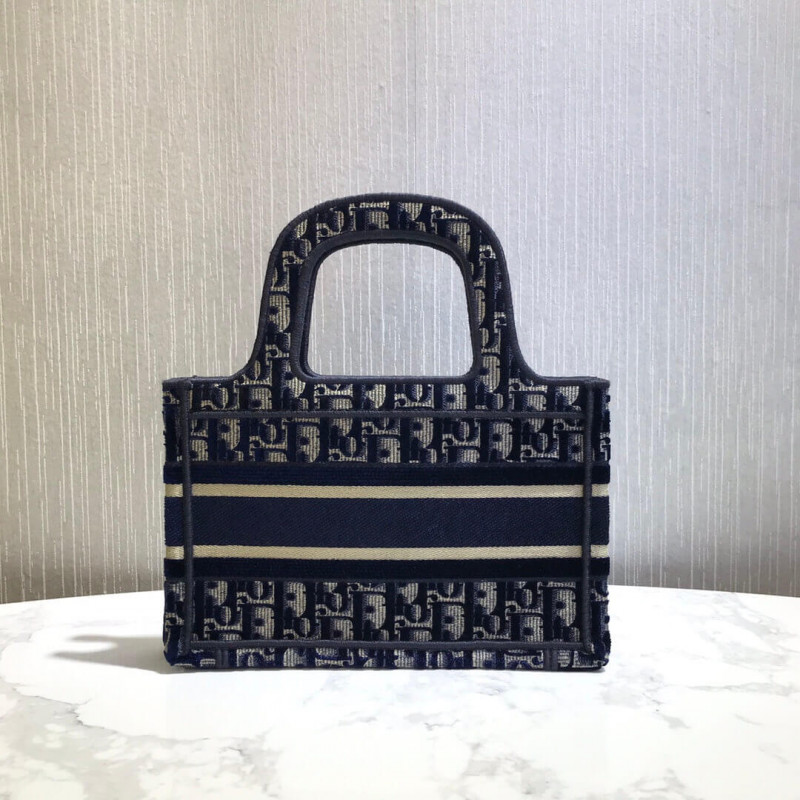 Replica Dior Oblique Embroidered Velvet Mini Book Tote S5475Z - Image 4