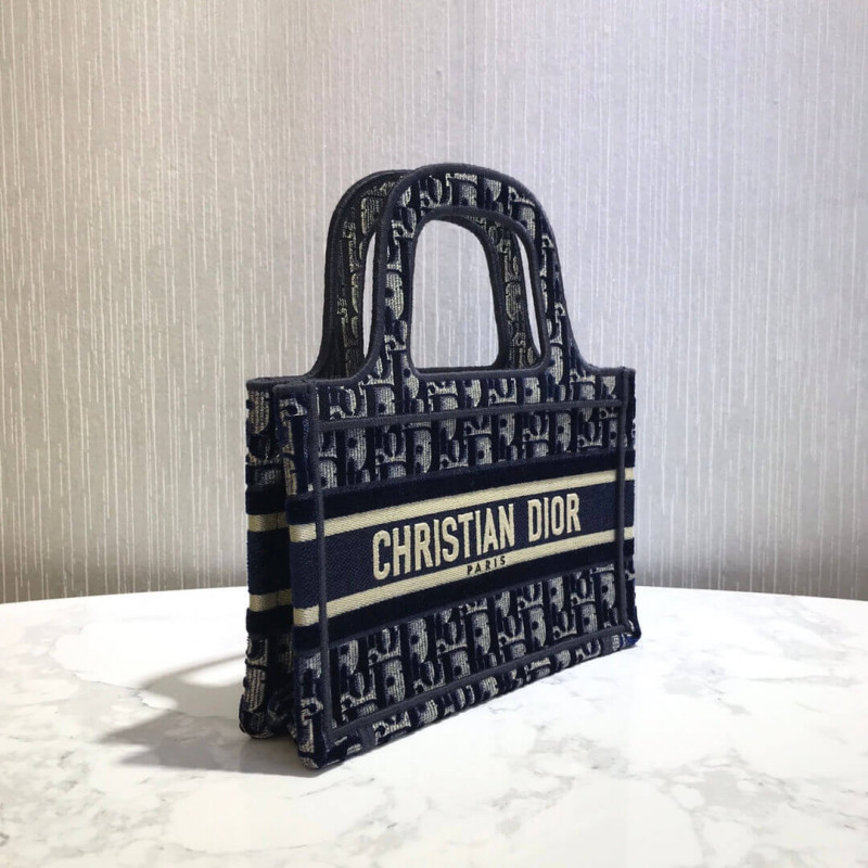 Replica Dior Oblique Embroidered Velvet Mini Book Tote S5475Z - Image 5