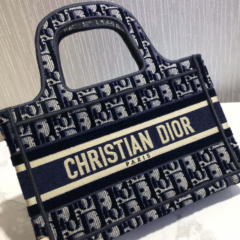 Replica Dior Oblique Embroidered Velvet Mini Book Tote S5475Z - Image 6