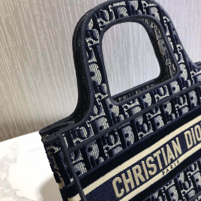 Replica Dior Oblique Embroidered Velvet Mini Book Tote S5475Z - Image 9