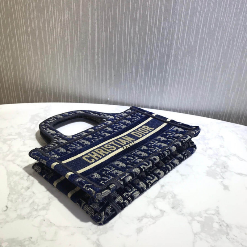 Replica Dior Oblique Embroidered Velvet Mini Book Tote S5475Z - Image 10