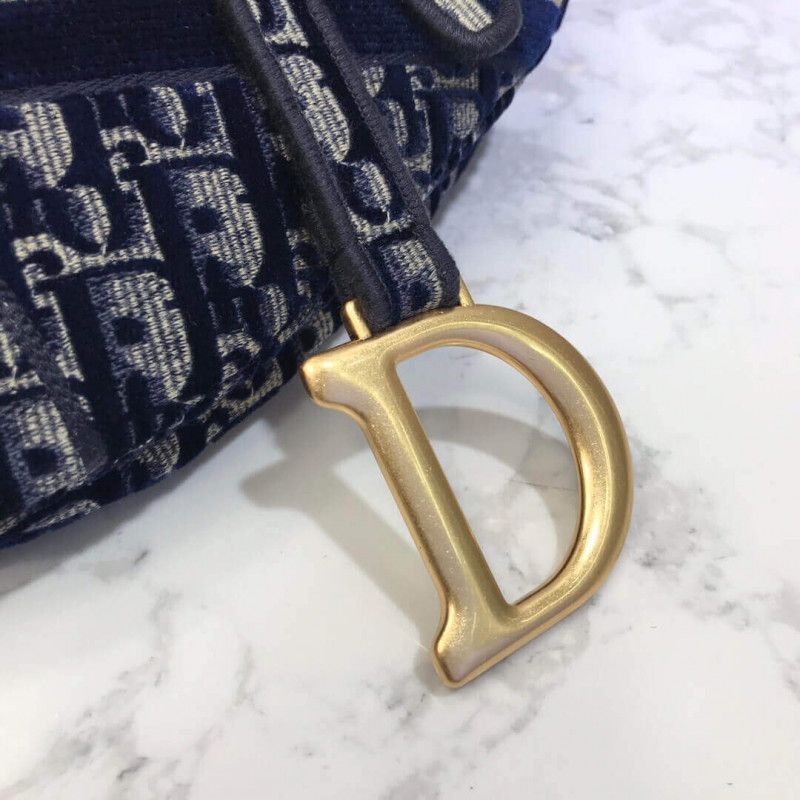 Replica Dior Oblique Embroidered Velvet Saddle Bag M0446C - Image 10