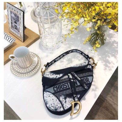 Alternative view of Replica Dior Saddle Bag Blue Multicolor Tie &Amp; Dior Embroidery M0446