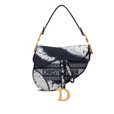 Replica Dior Saddle Bag Blue Multicolor Tie &Amp; Dior Embroidery M0446