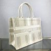 Best Replicas Bags - Dior Small Book Tote Beige Stripes Embroidery M1296 Top Quality Louis Vuitton LV Replica Bags On Sales