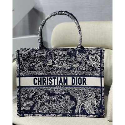 Alternative view of Replica Dior Small Book Tote Blue Toile De Jouy Reverse Embroidery M1296