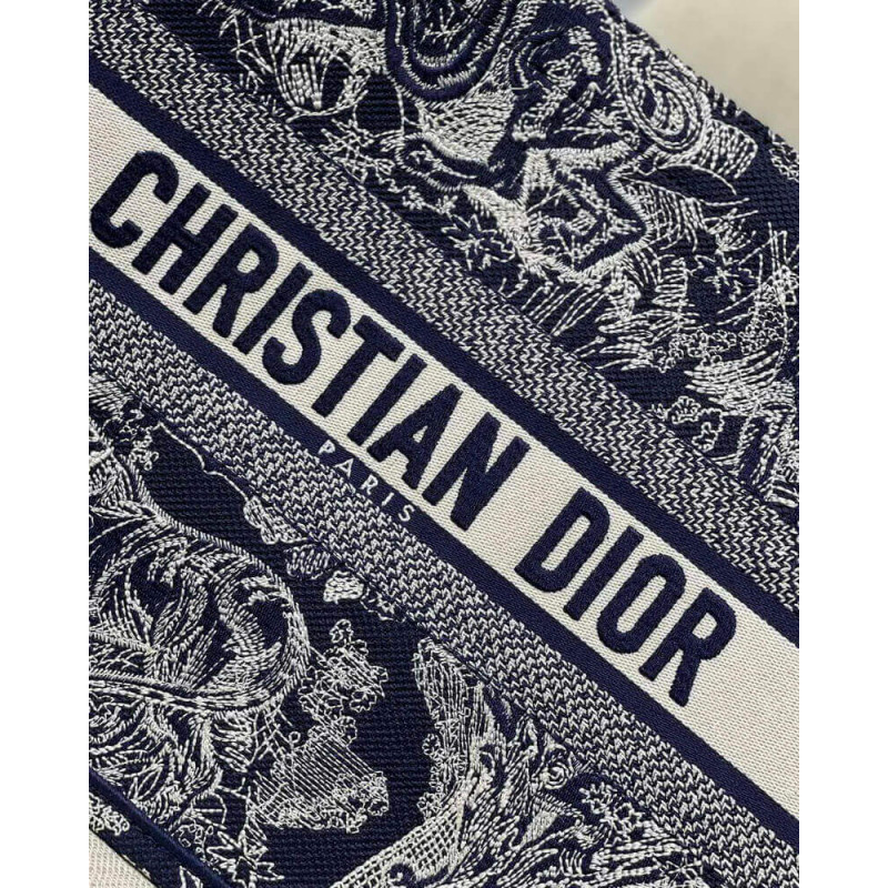 Replica Dior Small Book Tote Blue Toile De Jouy Reverse Embroidery M1296 - Image 4