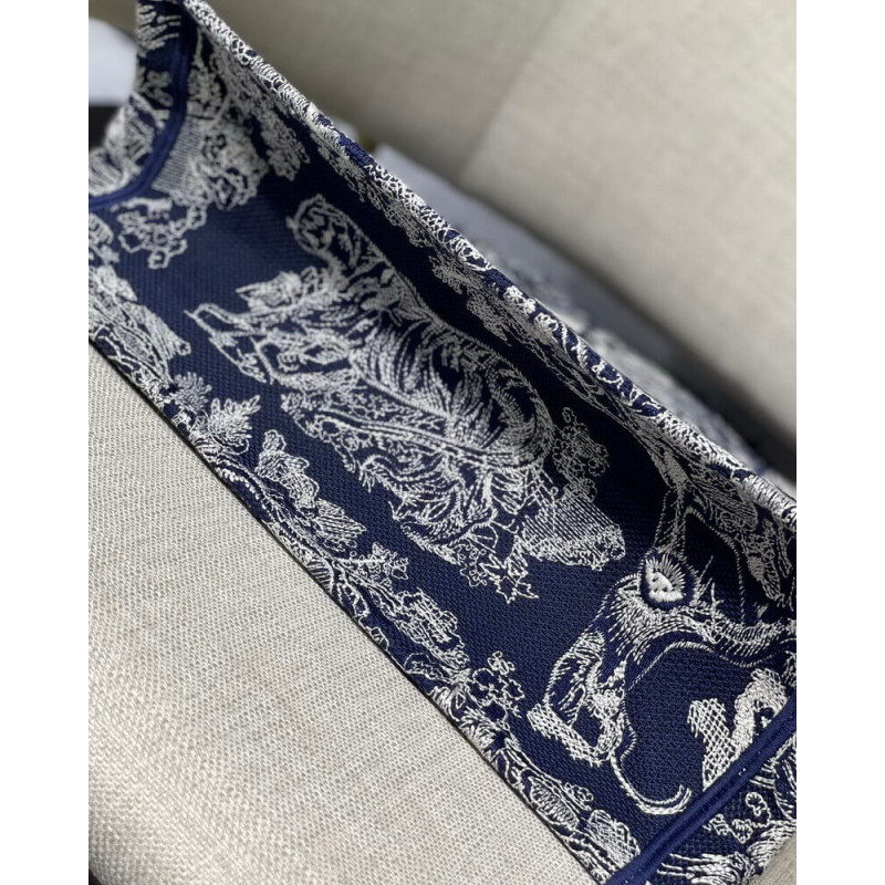 Replica Dior Small Book Tote Blue Toile De Jouy Reverse Embroidery M1296 - Image 9