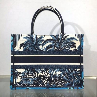 Alternative view of Replica Dior Small Book Tote In Blue Palms Embroidery M1296