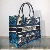 Best Replicas Bags - Dior Small Book Tote in Blue Palms Embroidery M1296 Top Quality Louis Vuitton LV Replica Bags On Sales