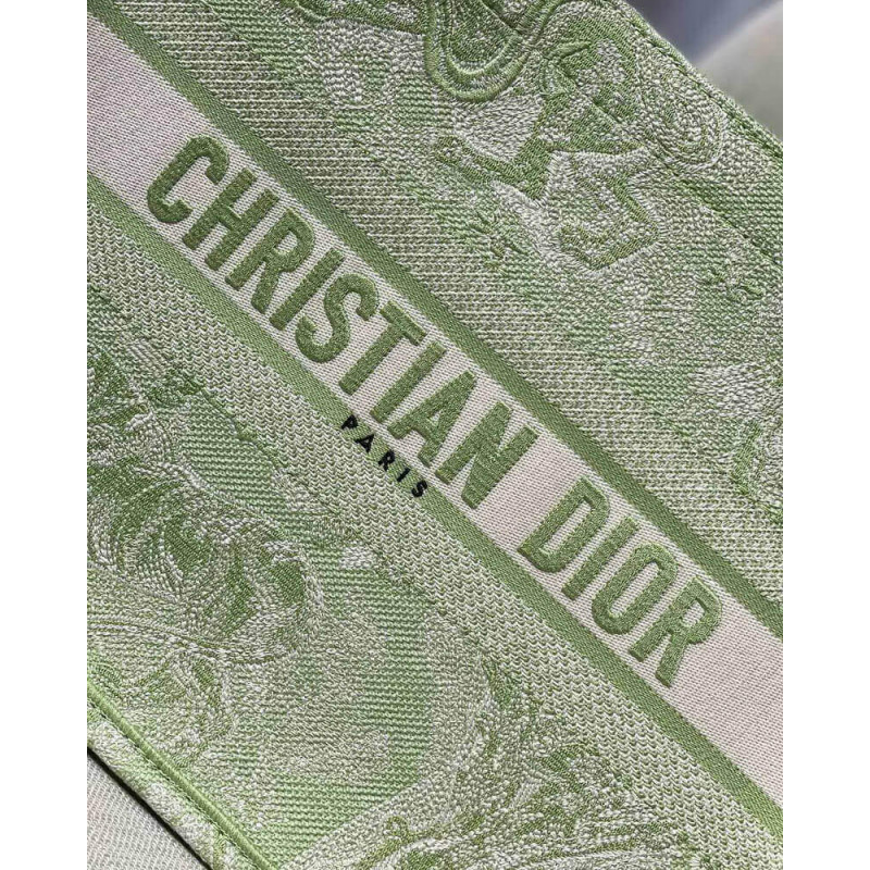 Replica Dior Small Book Tote Lime Toile De Jouy Reverse Embroidery M1296 - Image 5