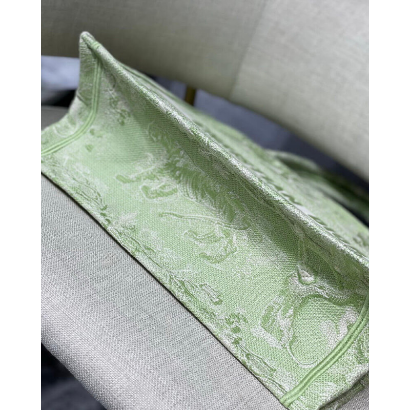 Replica Dior Small Book Tote Lime Toile De Jouy Reverse Embroidery M1296 - Image 10