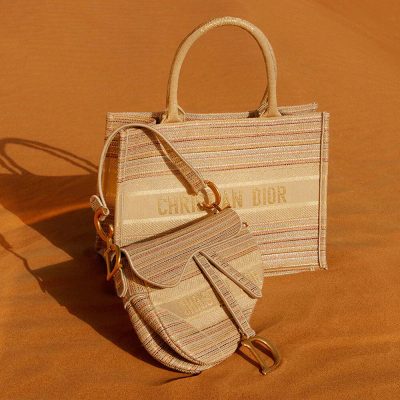 Alternative view of Replica Dior Small Book Tote Multicolor Stripes Embroidery M1296