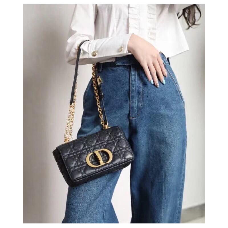 Replica Dior Small Caro Bag Supple Cannage Calfskin M9241 - Image 7