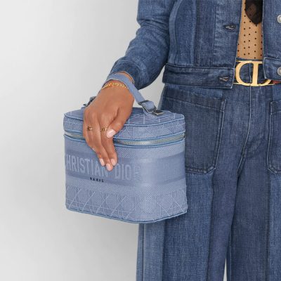 Alternative view of Replica Dior Travel Vanity Case Denim Cannage Embroidery S5480