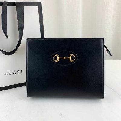 Alternative view of Replica Gucci 1955 Horsebit-Embellished Leather Pouch 621890