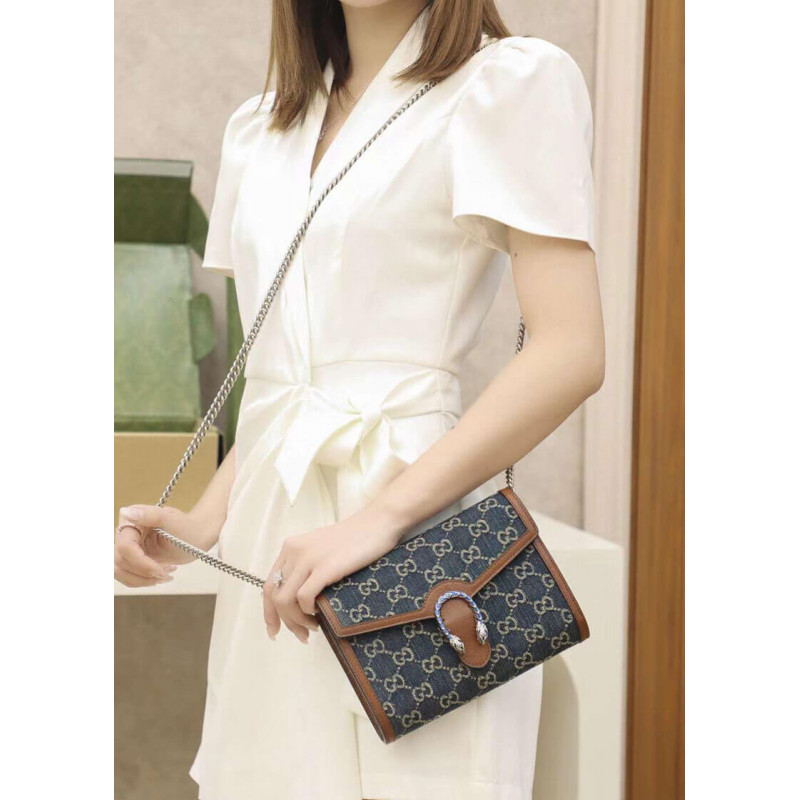 Replica Gucci Denim Dionysus Mini Chain Bag 401231 - Image 3