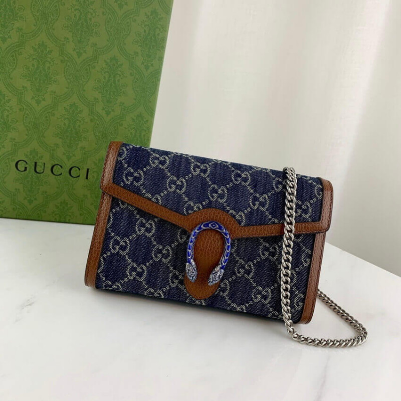 Replica Gucci Denim Dionysus Mini Chain Bag 401231 - Image 4