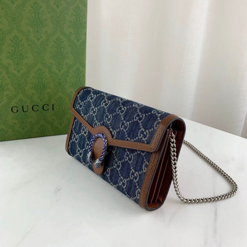Replica Gucci Denim Dionysus Mini Chain Bag 401231 - Image 6