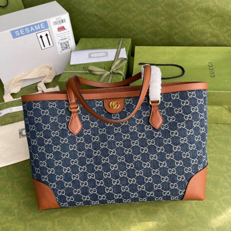 Replica Gucci Denim Ophidia Gg Medium Tote 631685 - Image 3