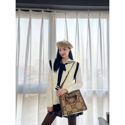 Alternative view of Replica Gucci Diana Jumbo Gg Small Tote Bag 660195 Brown