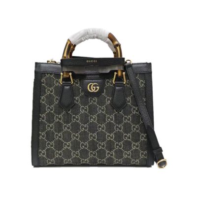 Replica Gucci Diana Small Tote Bag 660195 In Black Denim