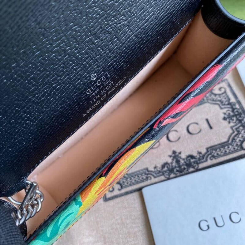 Replica Gucci Dionysus Ken Scott Print Super Mini Bag 476432 Black - Image 11