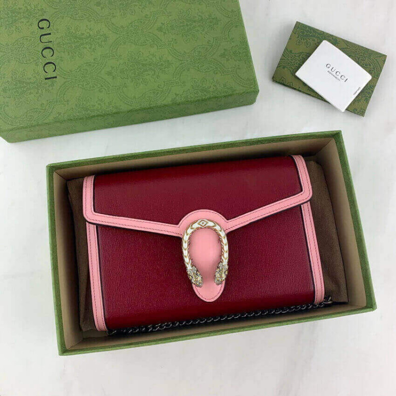 Replica Gucci Dionysus Mini Chain Bag In Red And Pink Leather 401231 - Image 11
