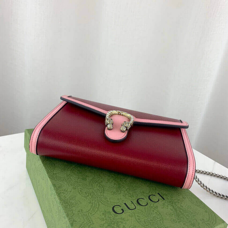 Replica Gucci Dionysus Mini Chain Bag In Red And Pink Leather 401231 - Image 8