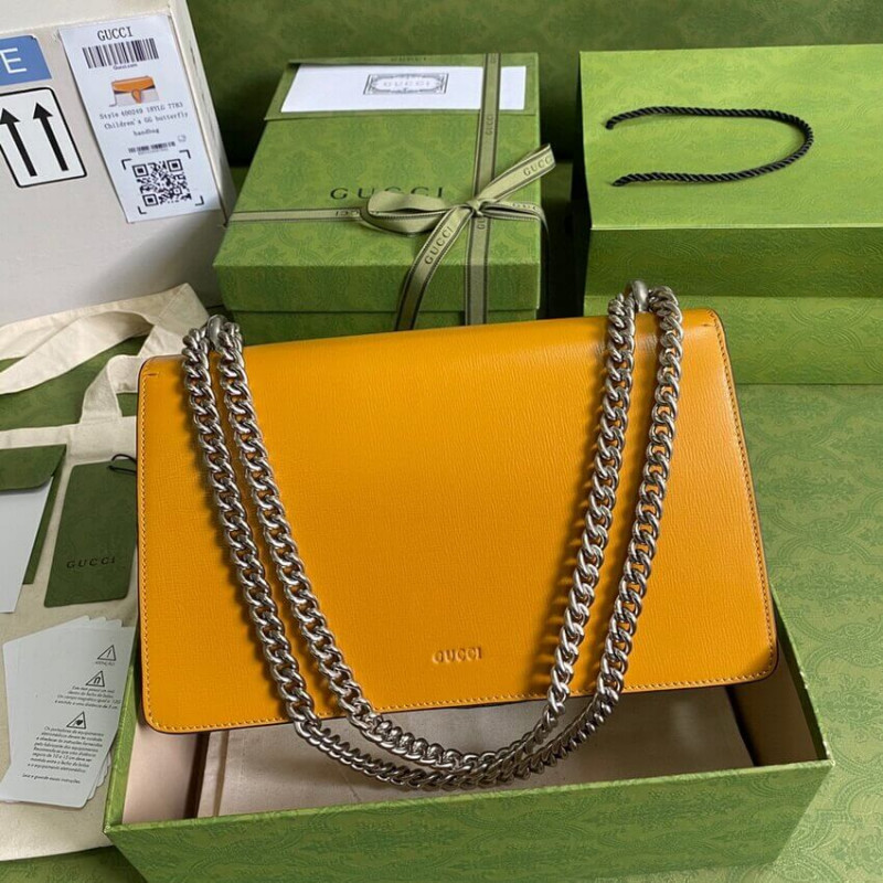 Replica Gucci Dionysus Small Shoulder Bag 400249 Orange White Leather - Image 4