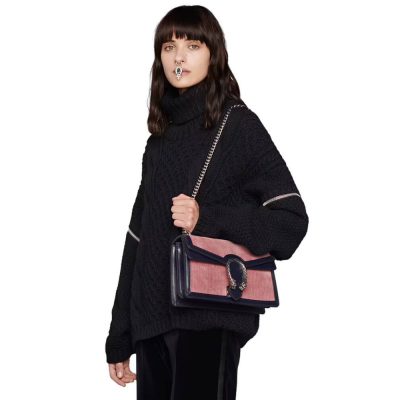 Alternative view of Replica Gucci Dionysus Small Shoulder Bag 400249 Pink Corduroy